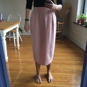 💕 long vintage light pink skirt